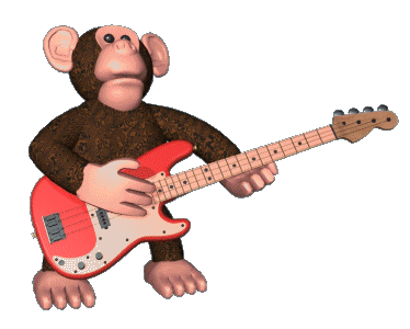 monkey playing guitar animated gif