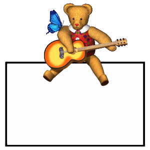Teddy palying guitar animated gif