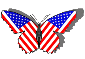 Stars and Stripes animated butterfly