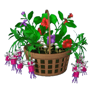 Animated flower basket